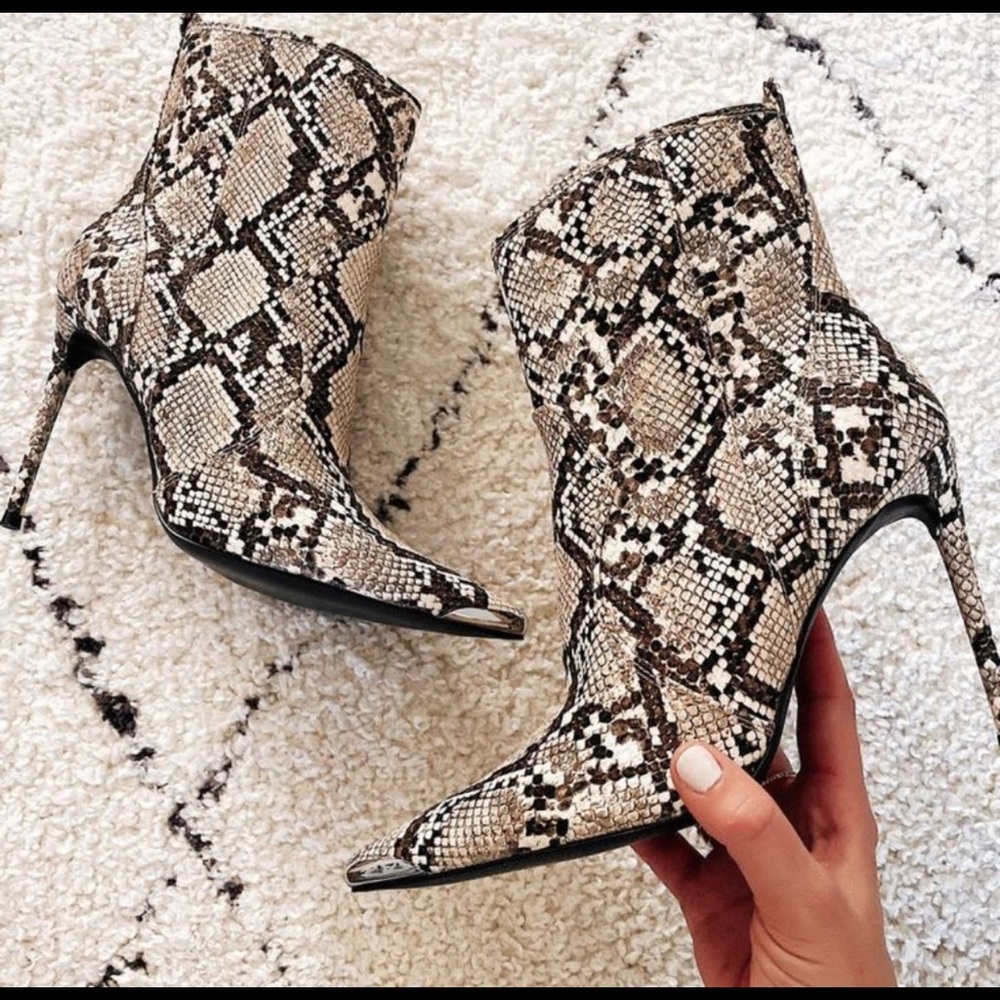STEVE MADDEN Printed leather Stiletto booties